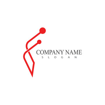Abstract logo design featuring molecule