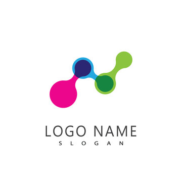 Abstract logo design featuring molecule