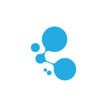 Abstract logo design featuring molecule