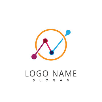 Abstract logo design featuring molecule
