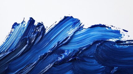 Wall Mural - dynamic indigo paint strokes: abstract artistic composition on white background