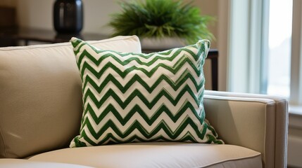 Wall Mural - texture green zig zag pattern