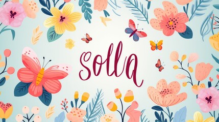 Wall Mural - colorful spring typography