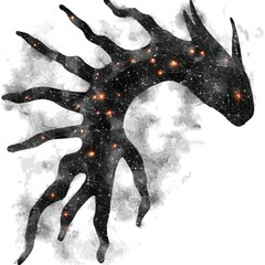 Wall Mural - celestial stallion abstract watercolor constellation horse