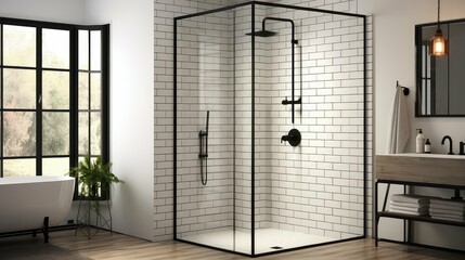 Canvas Print - accents glass walk-in shower