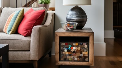 Wall Mural - industrial living room end table