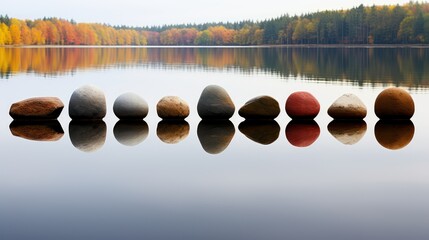 Wall Mural - tranquility rock in water