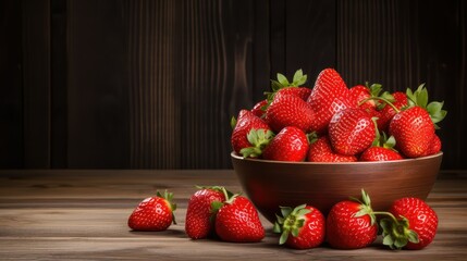 Poster - ripe fruit on wood background