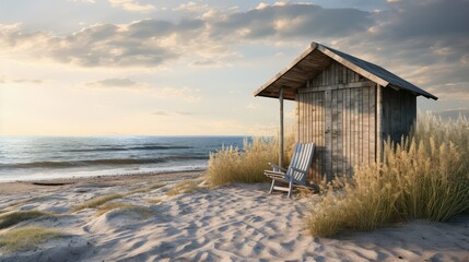 Poster - shelter beach wood