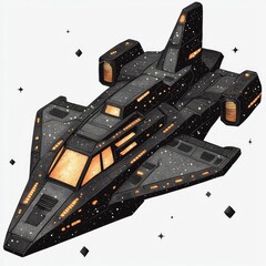 Wall Mural - futuristic spaceship illustration dark galaxy explorer