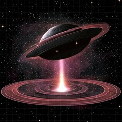 Wall Mural - cosmic ring planet and nebula in deep space