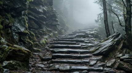 Wall Mural - mountain road steps