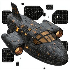 Wall Mural - futuristic spaceship soaring through the cosmos