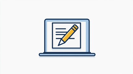 Aufkleber - Laptop screen showing document editing