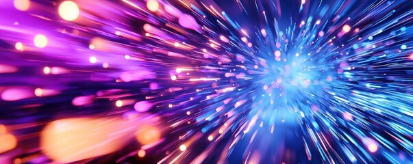 Poster - a vibrant burst of colors in motion, creating an impression of speed and energy with swirling purple