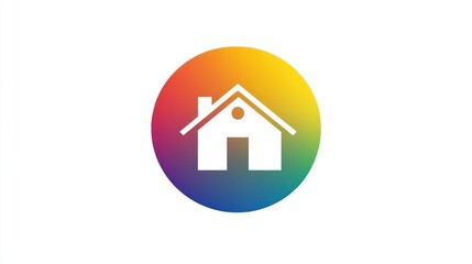 Poster - Colorful Home Icon, Simple House Symbol, Website Design Element