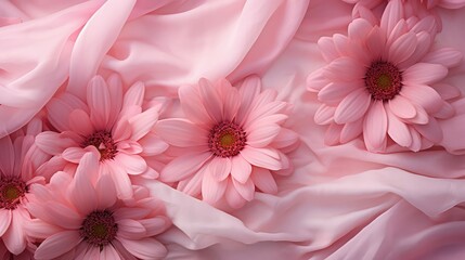 Wall Mural - texture pink flower background top view cloth