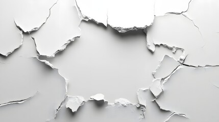Poster - Abstract White Background with Cracked Texture and Central Copy Space for Graphic Design