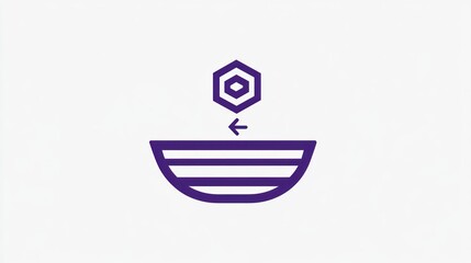 Poster - Hexagon falling into bowl; simple background; website icon