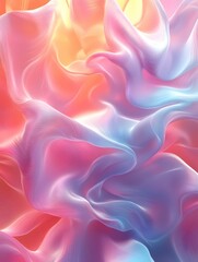 Poster - Abstract background with flowing curves in soft pastel colors creating a dreamy atmosphere
