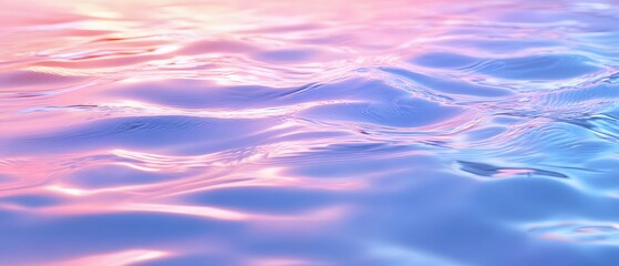 Poster - Gentle Waves Reflecting Soft Pastel Light Creating a Serene and Dreamy Water Surface