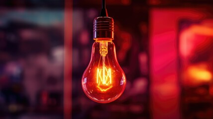 Wall Mural - inviting colored light bulb