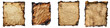 © Naem - Set of an old paper with burned edges, isolated on a transparent background.