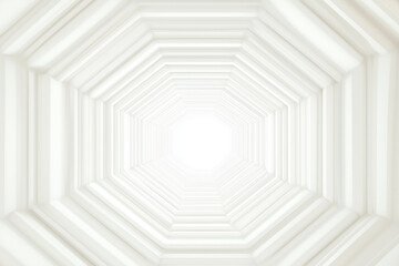 Poster - white and grey color photo of a large, empty room with a white ceiling. The room is very spacious and has a lot of white walls