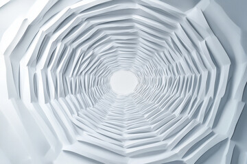 Poster - white spiral with many small squares. It has a very abstract and modern feel to it