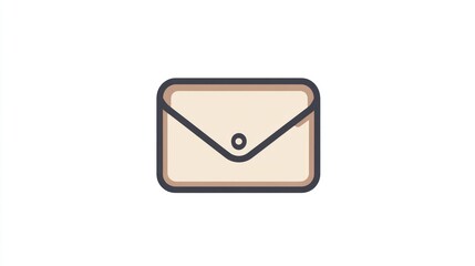 Poster - Beige Envelope Icon, Digital Illustration, White Background, Web Design