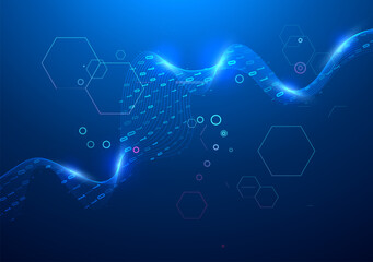 Poster - Abstract big data code representation. Modern high-tech data background. Graphic concept for your design