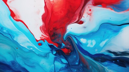 Wall Mural - painting blue and red abstract