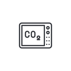 Fototapete - CO2 Monitor line icon