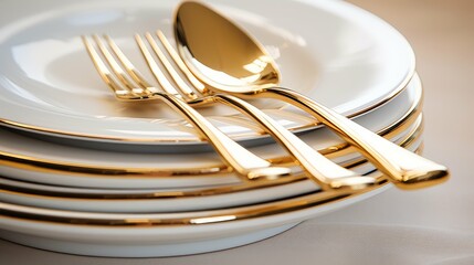 Wall Mural - luxury gold cutlery