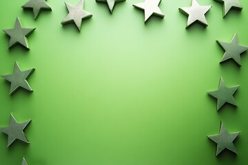 Wall Mural - Elegant Green Background with Silver Stars