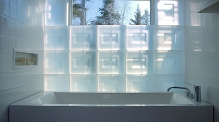 Sticker - bathroom glass blocks