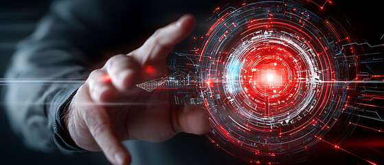 Poster - Technology innovation action digital interface virtual environment futuristic viewpoint concept of interaction