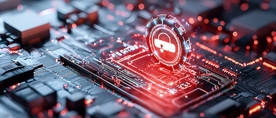Poster - innovative cybersecurity measures data center digital art high-tech environment close-up view securi