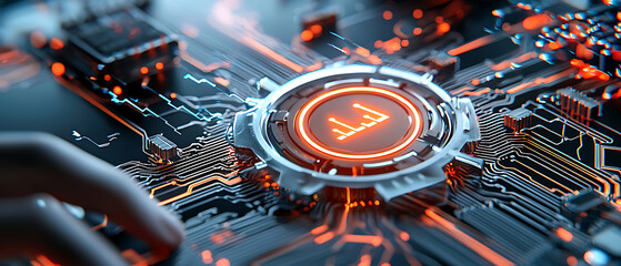 Poster - Technological innovations in circuitry design modern laboratory digital art futuristic environment close-up view advanced concepts
