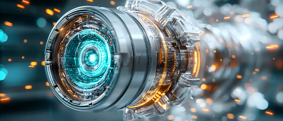 Poster - Futuristic technology showcase advanced mechanism industrial setting 3d render digital environment close-up view innovation concept