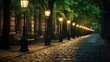 © vectorwin - glow green street lamp