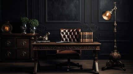 Wall Mural - dark mockup desk