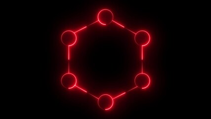 Computer topology icon animation. ring topology sign. Animation of glowing neon Molecule model. Global internet connection icon animation.