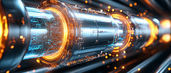Poster - Futuristic energy core sci-fi laboratory digital artwork high-tech environment close-up view innovation concept