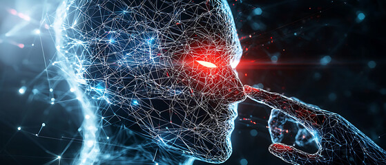 Poster - Exploring ai consciousness the digital realm of sentient beings virtual environment 3d visualization futuristic perspective