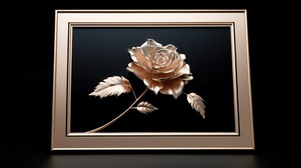 Wall Mural - frame rose gold boarder