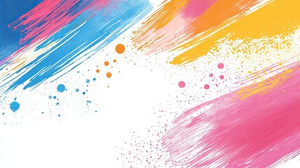 Poster - Colorful Abstract Background with Bright Brush Strokes and Splashes