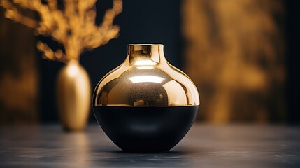 Wall Mural - shiny black vase