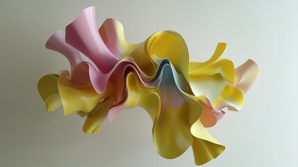 Poster - Abstract Colorful Sculpture with Flowing Shapes and Soft Curves