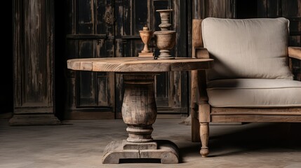 Wall Mural - wood column table